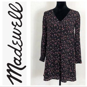 Madewell Black Floral Dress